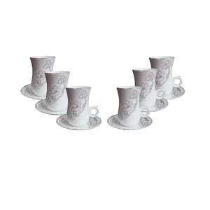 ست فنجان و نعلبکی 12 پارچه طرح گل کد R-1303
