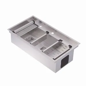 سینک ظرفشویی استیل توکار دو لگنه مدل پریمو 90 