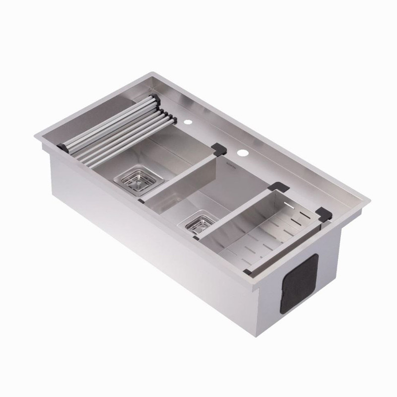 سینک ظرفشویی استیل توکار دو لگنه مدل پریمو 90 