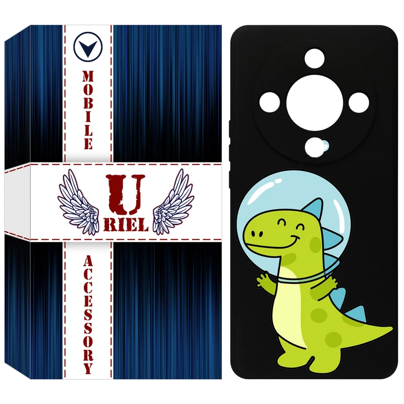 کاور یوریل قاب مدل KSH کد 62 طرح دایناسور فضانورد مناسب برای گوشی موبایل آنر X9b / X50 / Magic6 Lite / Magic 6 Lite