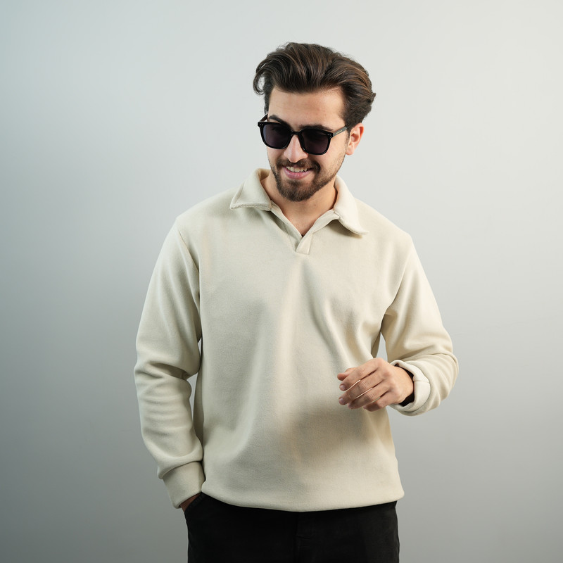 پولوشرت آستین بلند مردانه مدل یقه انگلیسی بیسیک کد IFM 23