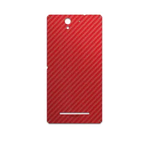 MAHOOT Red-Fiber Cover Sticker for Sony Xperia C3 Dual