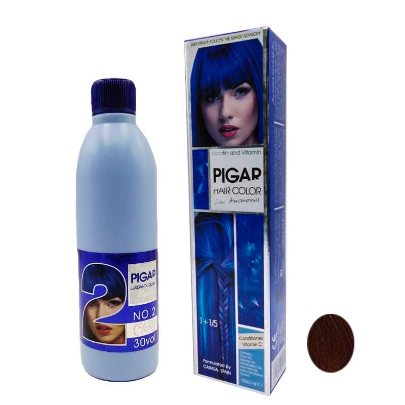 رنگ مو پیگار شماره T7 8.76 حجم 100میلی لیتر رنگ تنباکویی روشن به همراه اکسیدان مدل 01 نه درصدی حجم 150میلی لیتر رنگ مو پیگار شماره T7 8.76 حجم 100میلی لیتر رنگ تنباکویی روشن به همراه اکسیدان مدل 01 نه درصدی حجم 150میلی لیتر