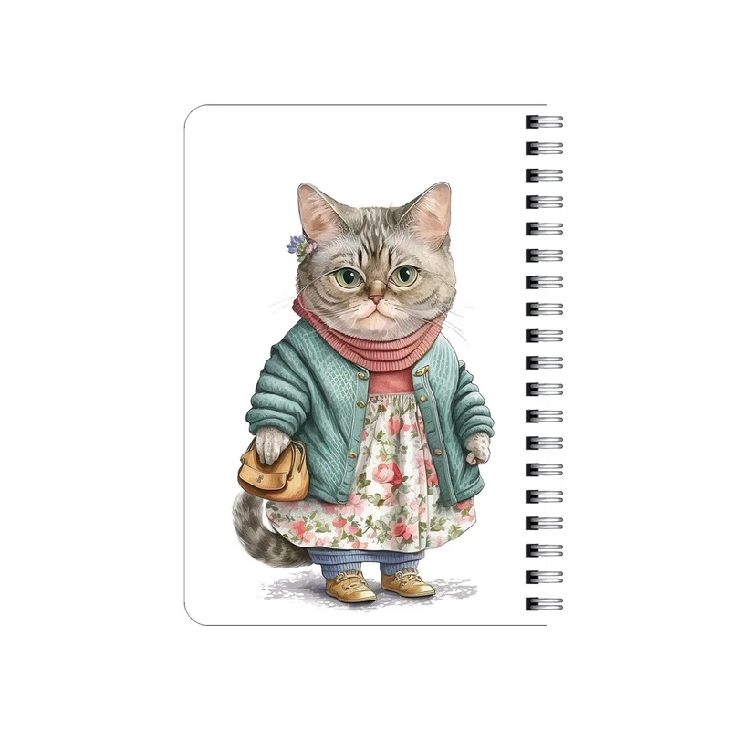 دفترچه یادداشت بامبیلیپ مدل چوبی طرح گربه وینتیج استایل کد 9213645