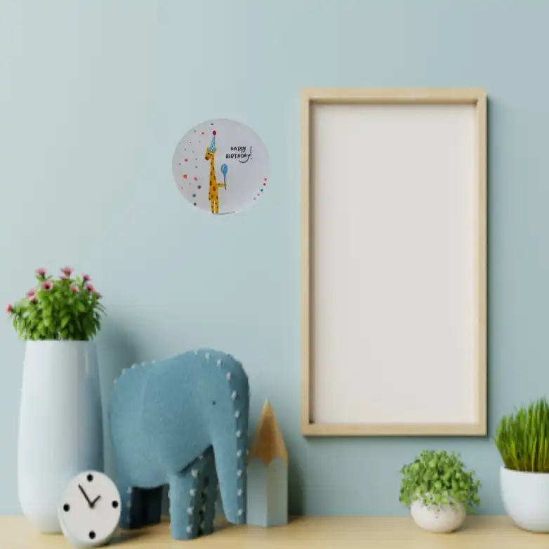 بشقاب دیوارکوب سفالی طرح تولد زرافه کد 20c