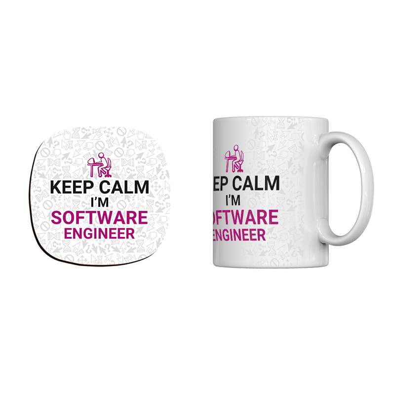 ماگ ترمه طراحان ایده مدل   software engineer کد cfp1267 به همراه زیرلیوانی 