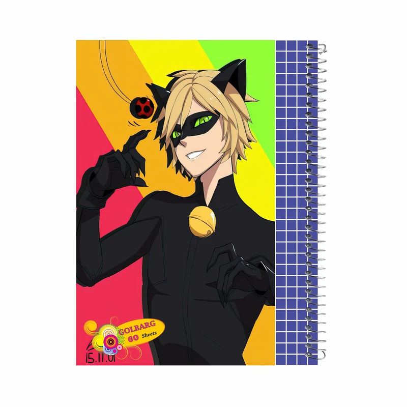 دفتر شطرنجی 60 برگ گلبرگ طرح گربه سیاه کد 601116