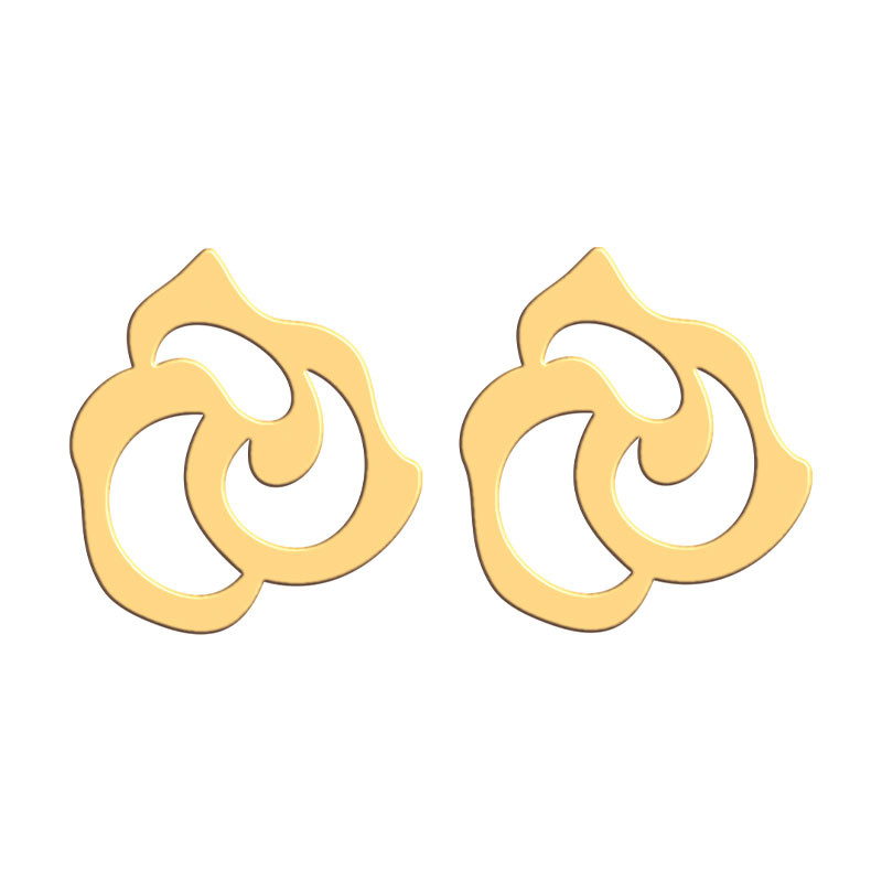 گوشواره طلا 18 عیار زنانه فرشته مدل طرح گل رز WEL-000273