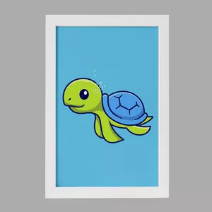 تابلو خندالو مدل حیوانات بامزه لاکپشت کد 29688