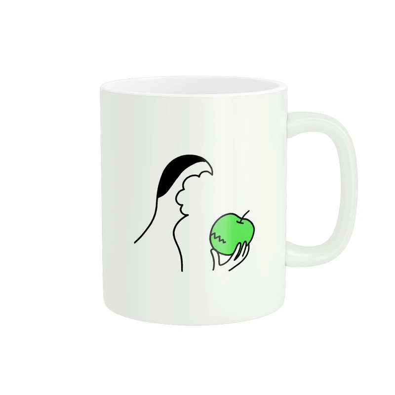 ماگ پاد آفرین مدل آدمک گاز زده و سیب کد 617