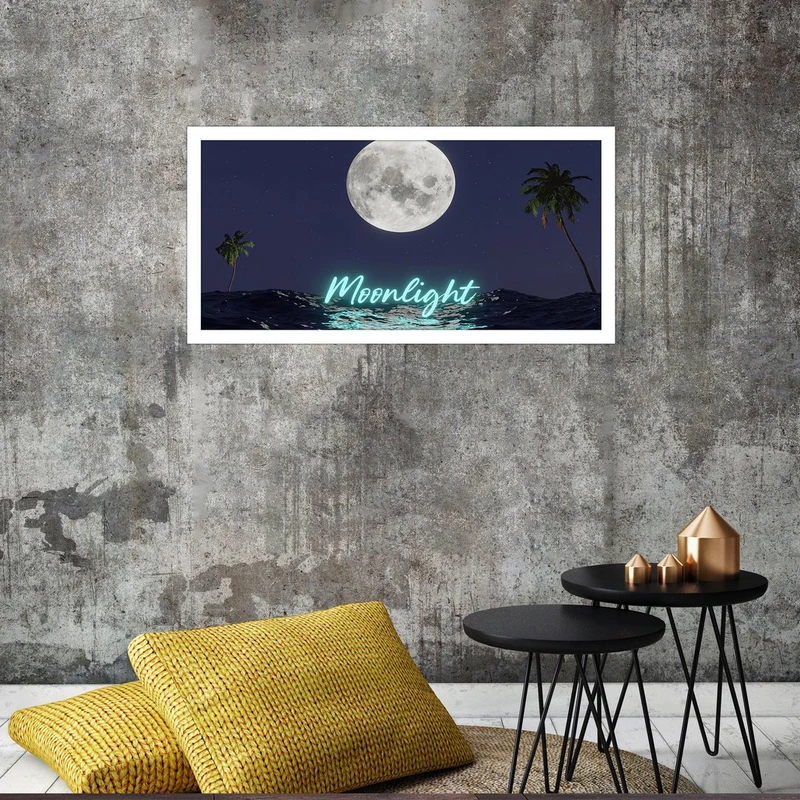 تابلو بکلیت طرح نئونی مهتاب مدل W-S2593