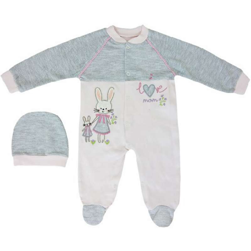 ست سرهمی و کلاه نوزادی مدل esa baby