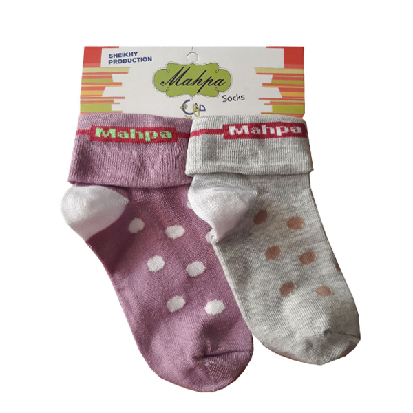 جوراب دخترانه مدل لب برگردان 2 مجموعه 2 عددی