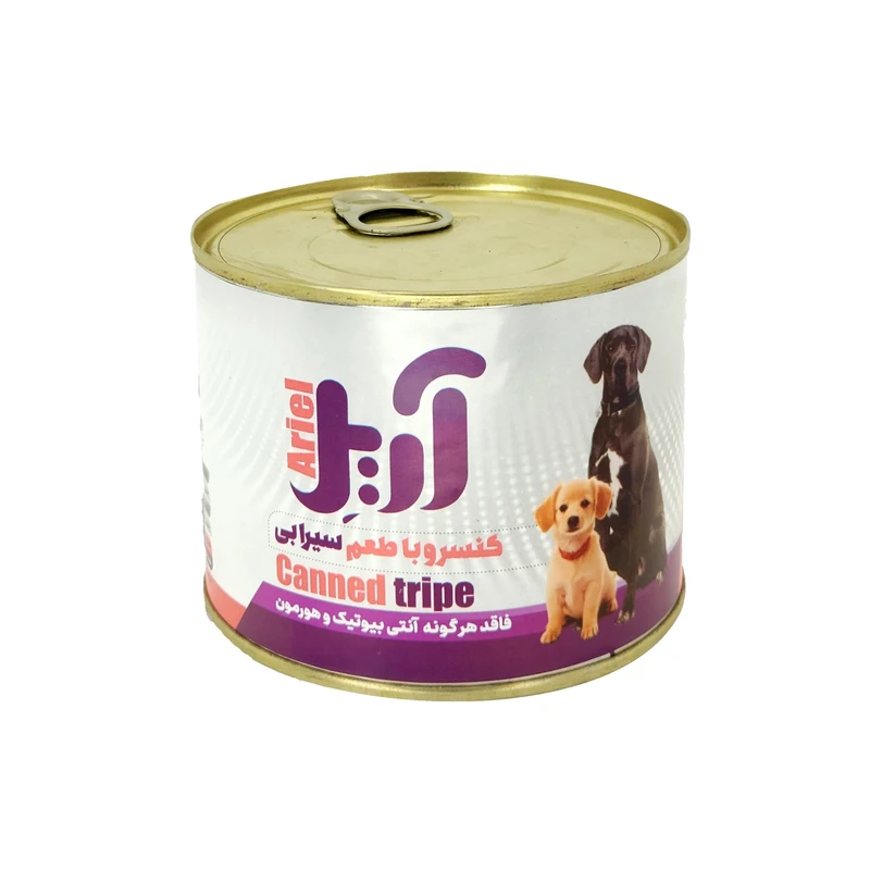 کنسرو غذای سگ آریل مدل پته طعم سیرابی وزن ۴۰۰ گرم