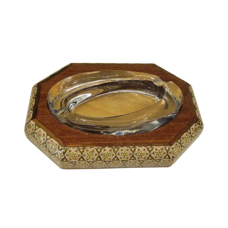 زیرسیگاری خاتم کاری مدل هشت ضلعی کد 010