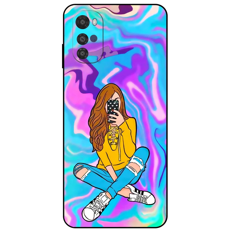 کاور مگافون طرح دخترانه مدل 7592 مناسب برای گوشی موبایل موتورولا Moto E32 / E32s