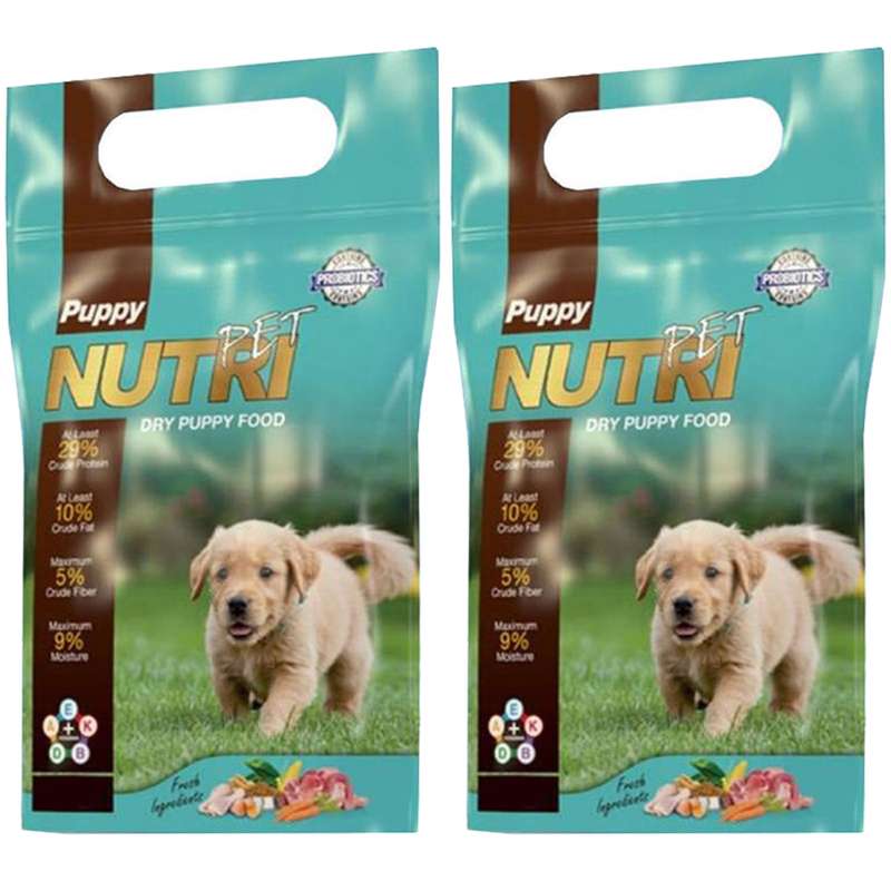 غذای خشک توله سگ نوتری پت مدل Puppy وزن 4 کیلوگرم بسته 2 عددی