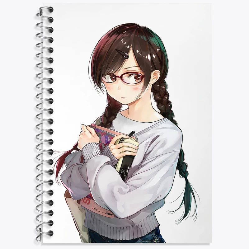 دفتر زبان 50 برگ خندالو مدل دو خط طرح چیزورو انیمه کانوجو اوکاری کد 34825