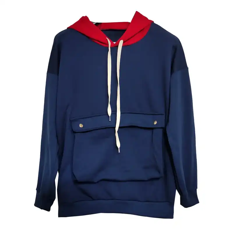 هودی زنانه مدل جیب کانگورویی کد 104 رنگ سرمه ای