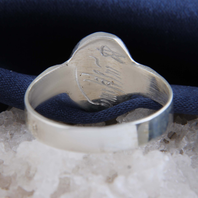 انگشتر نقره مردانه بازرگانی میلادی مدل حرز دار رکاب دست ساز کد AM_2592