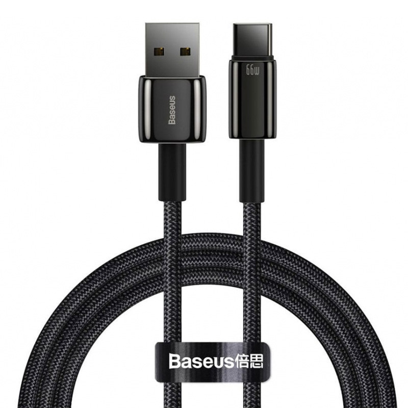کابل USB به USB-C باسئوس مدل Tungsten Gold 66W طول 1 متر