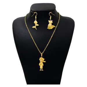 نیم ست نقره زنانه دلی جم طرح  شازده کوچولو   کد D 445