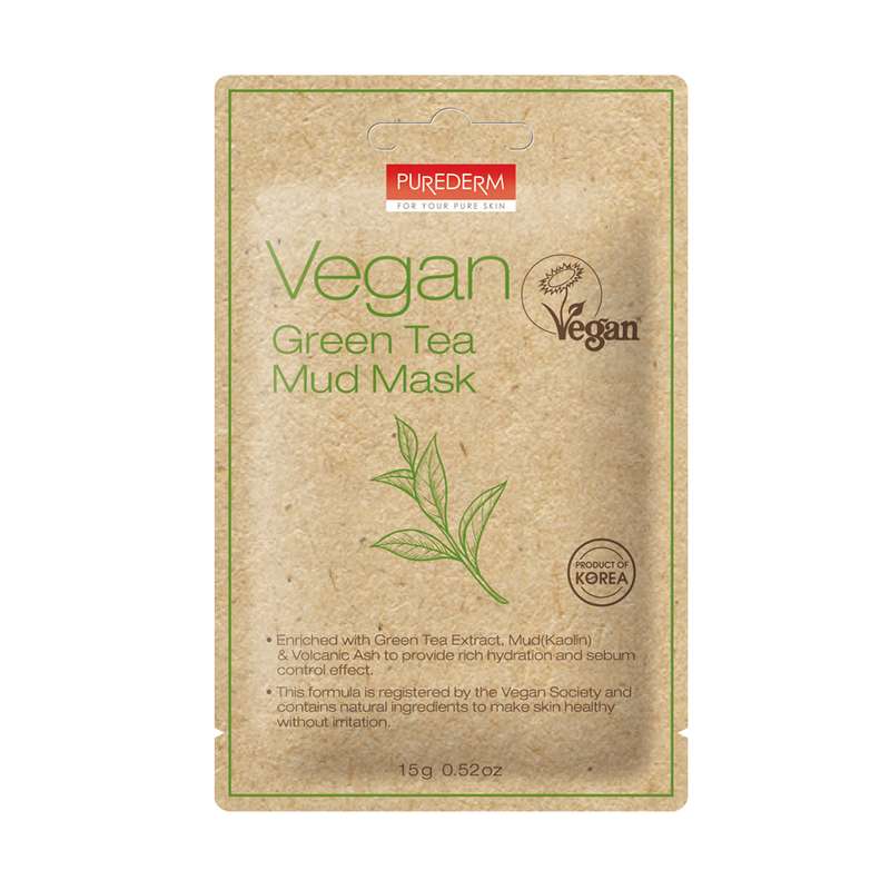ماسک صورت پیور درم سری Vegan مدل Green Tea وزن 15 گرم