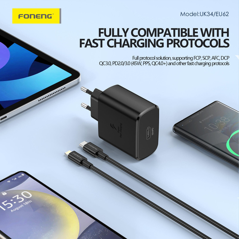 شارژر دیواری 45 وات فوننگ مدل S24 Ultra به همراه کابل تبدیل USB-C 3 در وبزینر شارژر دیواری 45 وات فوننگ مدل S24 Ultra به همراه کابل تبدیل USB-C