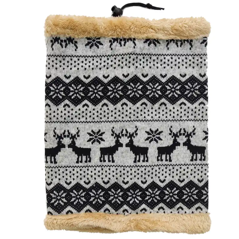 دستمال سر و گردن مدل اسکارف تو خز طرح بافت