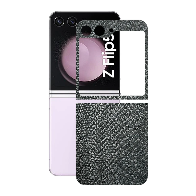 برچسب پوششی ریمکس مدل Leth طرح پوست ماری مناسب برای گوشی موبایل سامسونگ Galaxy Z Flip5