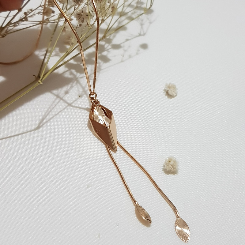 گردنبند زنانه ژوپینگ مدل لوزی آویزدار 214 در ارزانترین فروشگاه اینترنتی ایران ارزان