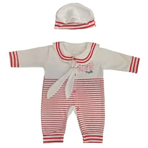 ست سرهمی و کلاه نوزاد طرح ملوانی کد m81