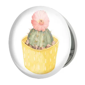 آینه جیبی خندالو طرح کاکتوس مدل تاشو کد 5284 