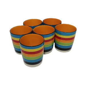 لیوان چینی مدل رنگین کمان کد sd 090 بسته 6 عددی