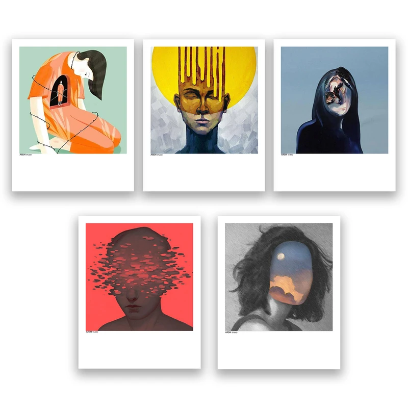 آویز تزیینی مدل فانتزی هنری کد Asa559 مجموعه پنج عددی