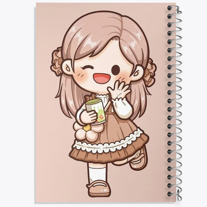 دفتر مشق 100 برگ خندالو طرح دخترانه کیوت کد N1818