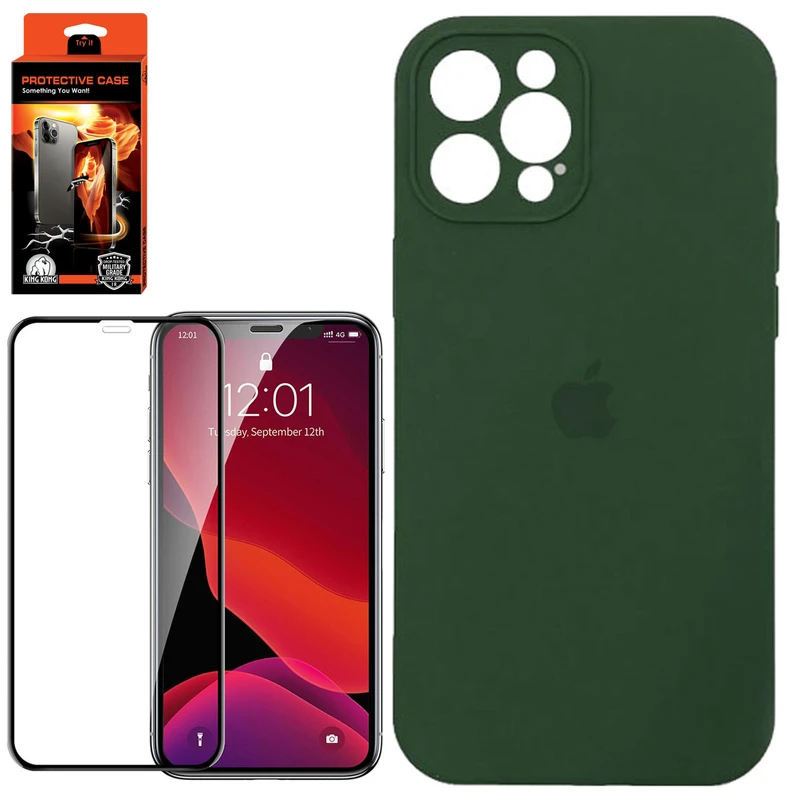 کاور کینگ کونگ مدل سیلیکون مناسب برای گوشی موبایل اپل Iphone 12 Pro Max به همراه محافظ صفحه نمایش