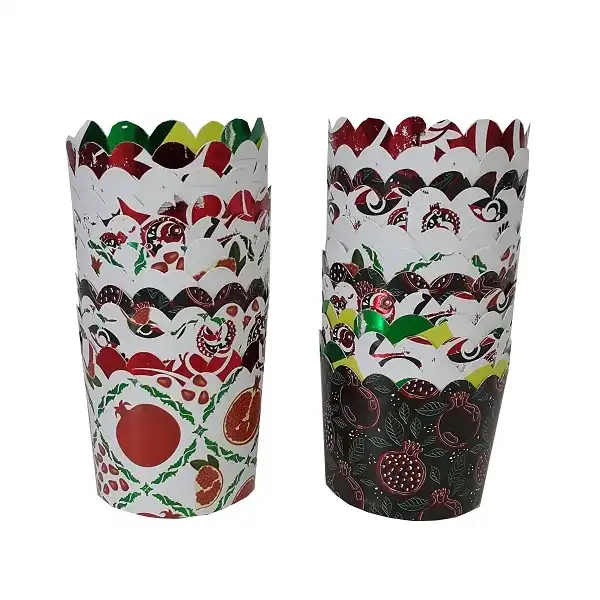 کپسول کاغذی کاپ کیک به گز مدل یلدایی طرح لیزری مجموعه 24 عددی