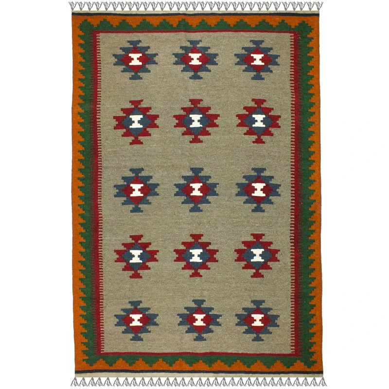 گلیم دستبافت دو متر مدل شیراز کد 1302 زمینه الوان