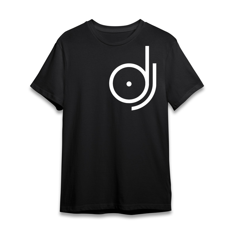 تی شرت آستین کوتاه مردانه مدل DJ کد P058 رنگ مشکی