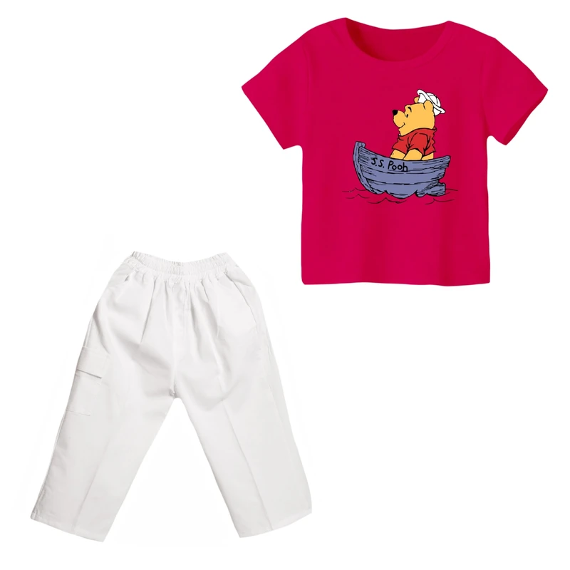 ست تی شرت و شلوارک دخترانه مدل پو کد ۷۴