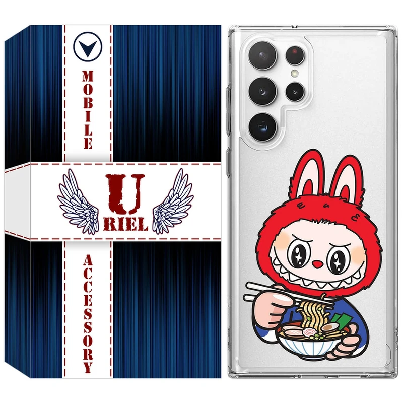 کاور یوریل مدل Clear کد 117 طرح لبوبو Labubu مناسب برای گوشی موبایل سامسونگ Galaxy S22 Ultra