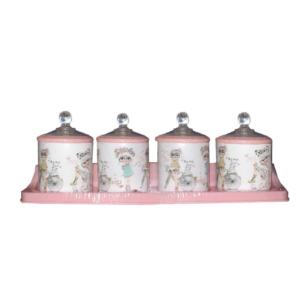 ست جای ادویه 4 پارچه طرح مادام کد f8