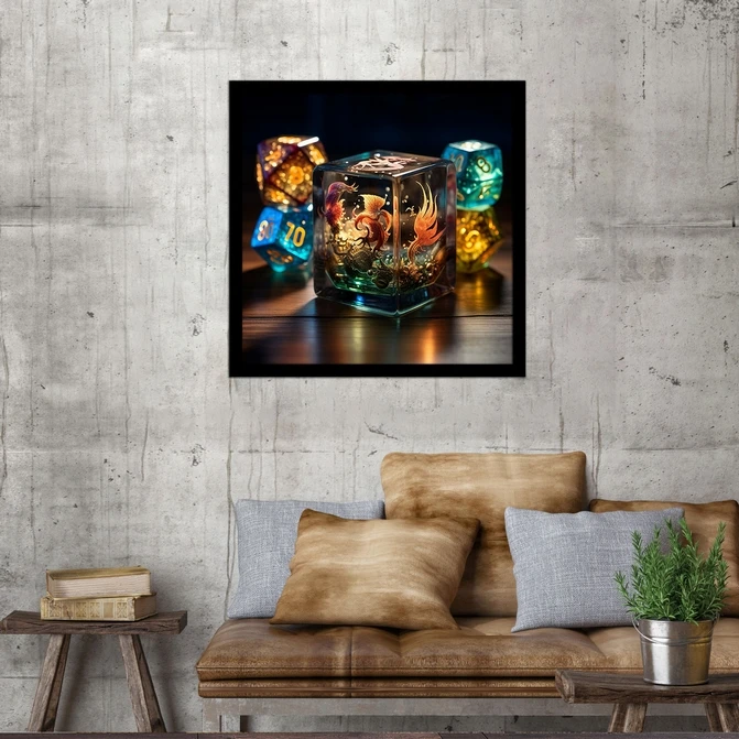 تابلو نوری بکلیت طرح مکعب شیشه ای مدل B-MID-19320