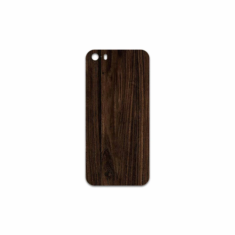 برچسب پوششی ماهوت مدل Dark Walnut Wood مناسب برای گوشی موبایل اپل iPhone SE
