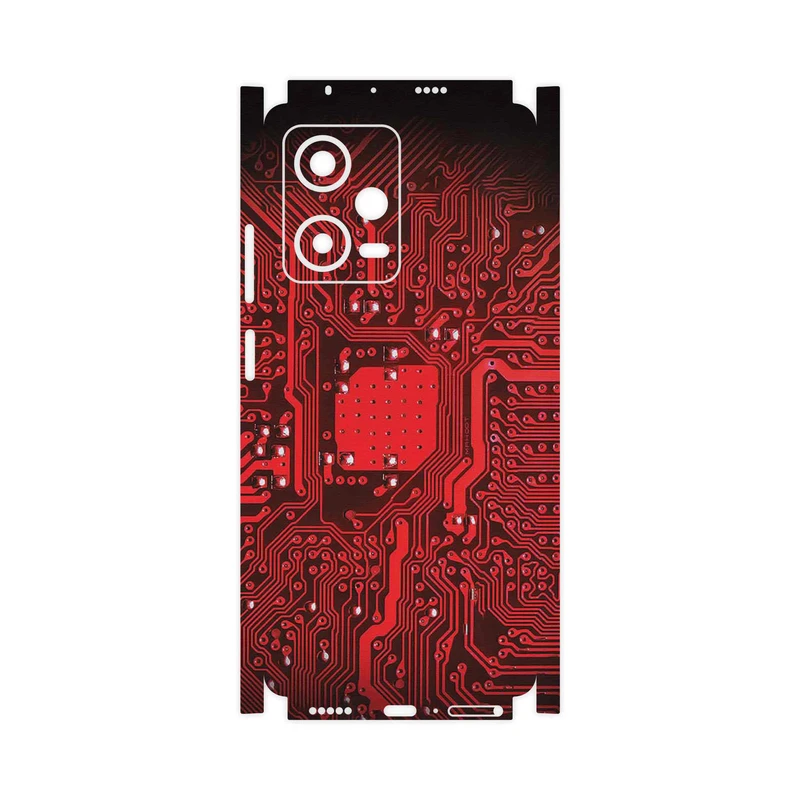 برچسب پوششی ماهوت مدل Red_Printed_Circuit_Board-FullSkin مناسب برای گوشی موبایل شیائومی Redmi Note 12 Pro 5G