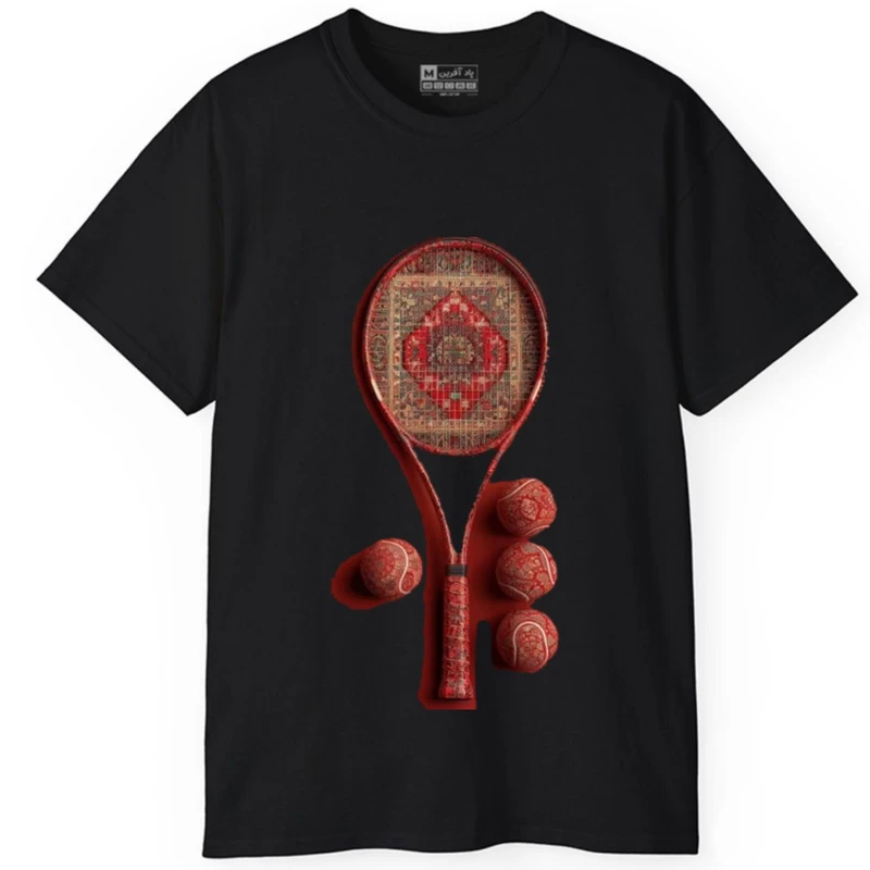 تی‌شرت آستین کوتاه مردانه پاد آفرین مدل تنیس فرش ایرانی کد 1614