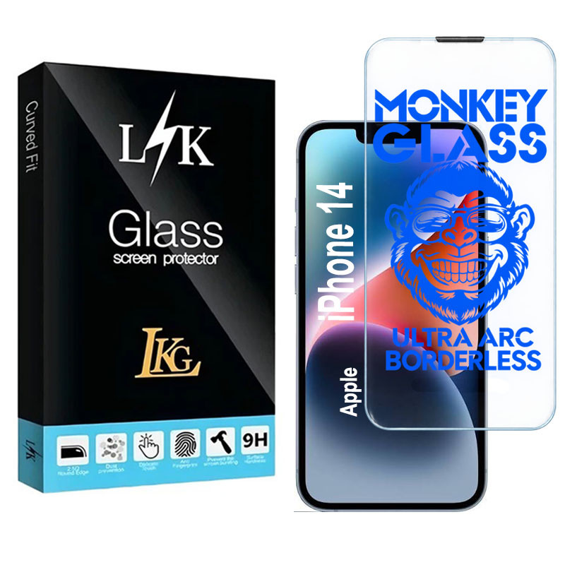 محافظ صفحه نمایش بدون حاشیه ال کا جی مدل Monkey-LK مناسب برای گوشی موبایل اپل iPhone 14
