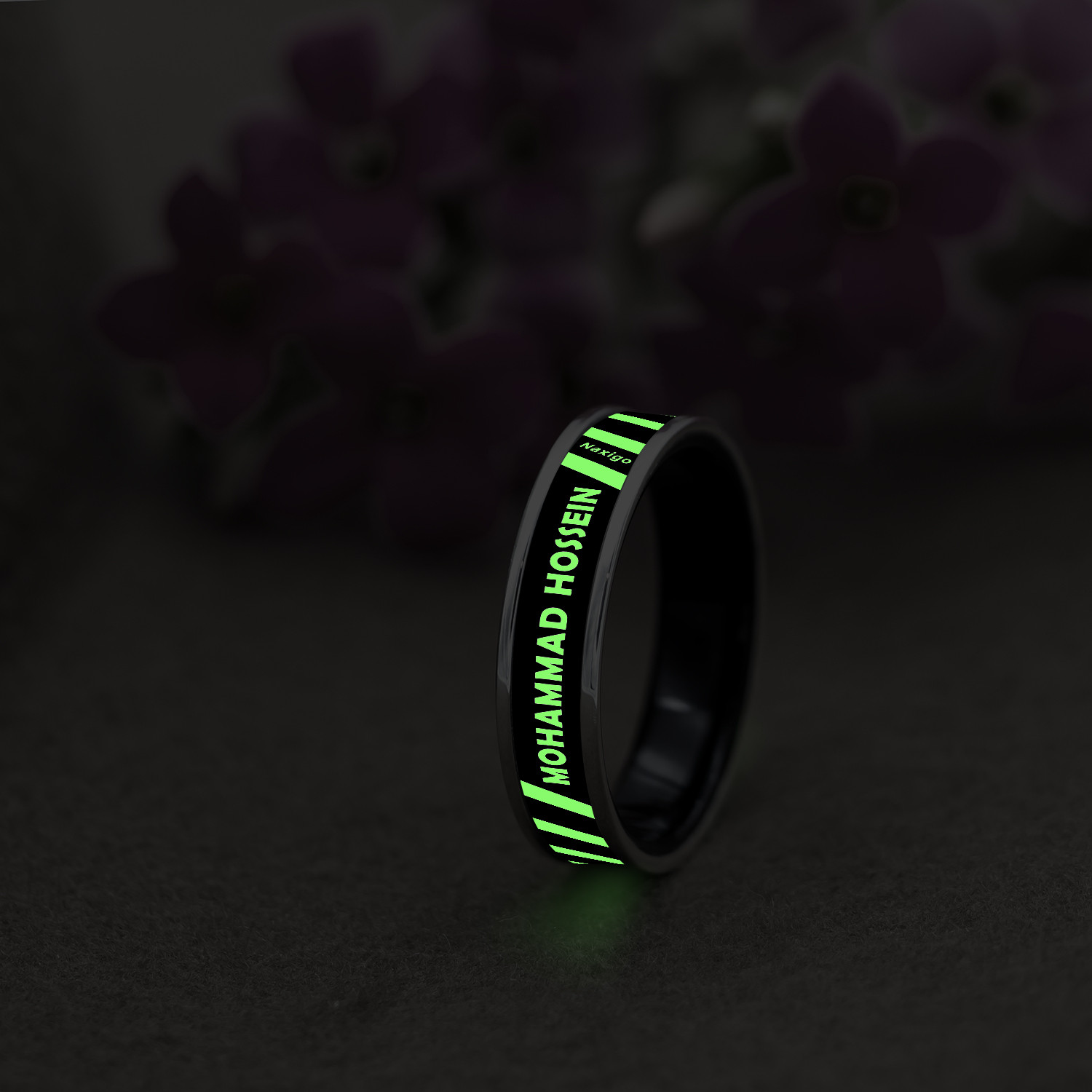 انگشتر ناکسیگو مدل شب تاب طرح محمد حسین کد RB15848 انگشتر ناکسیگو مدل شب تاب طرح محمد حسین کد RB15848