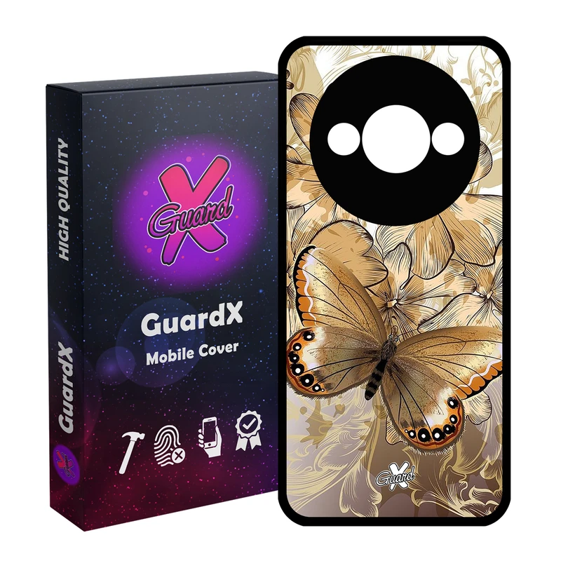 کاور گارد ایکس طرح پروانه مدل Glass10272 مناسب برای گوشی موبایل شیائومی Redmi A3 4G/ A3X 4G/ Poco C61